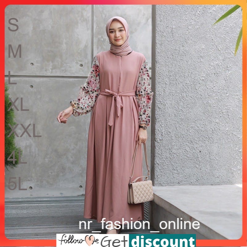 ⭐ rekomendasi model baju gamis terbaru kekinian gamis nrras7w milo dark purple pink navy maroon army