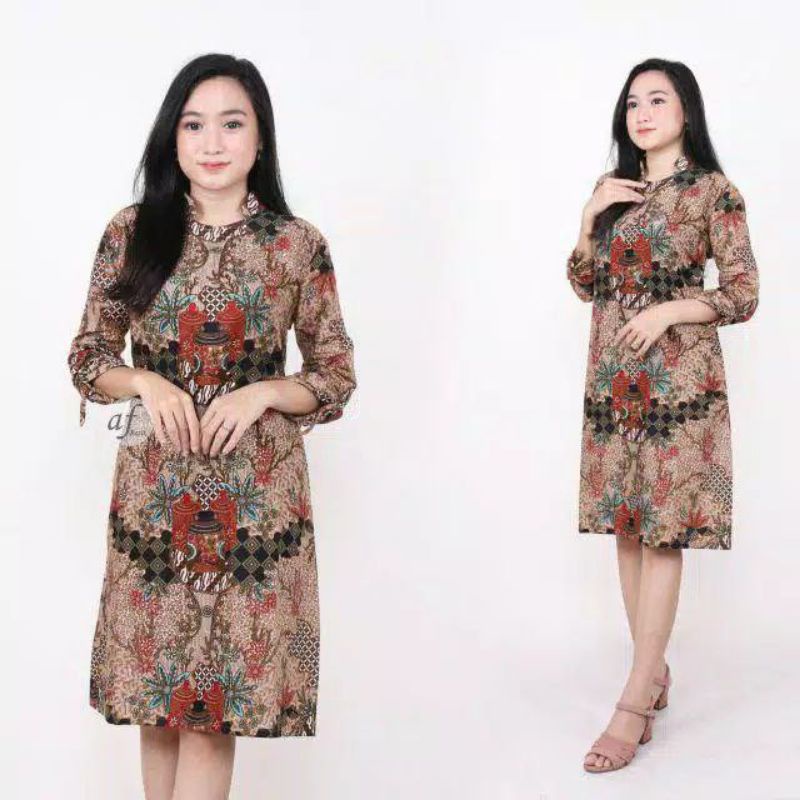 TUNIK BATIK WANITA /ATASAN  BAJU WANITA LENGAN PANJANG SIZE: M,L,XL,XXL