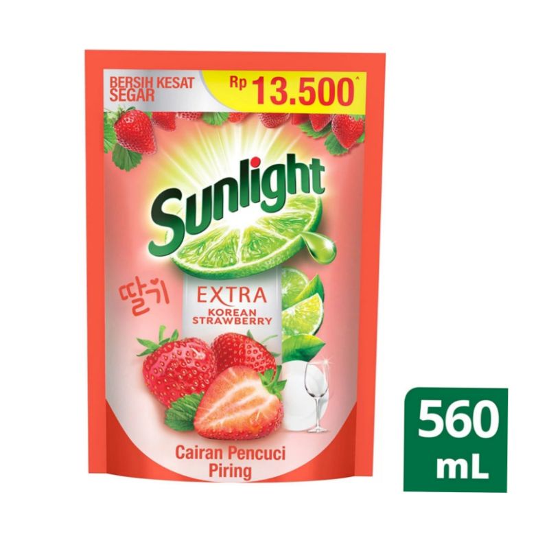 SUNLIGHT Sabun Cuci Piring Korean Strawberry 560ml