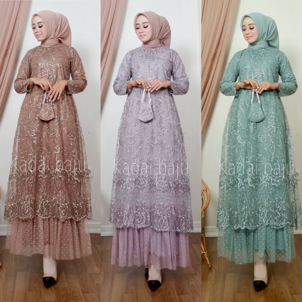 Kadai.baju / Gamis naima / Gamis busui brukat / Gamis pesta / Maxi Size M L XL XXL