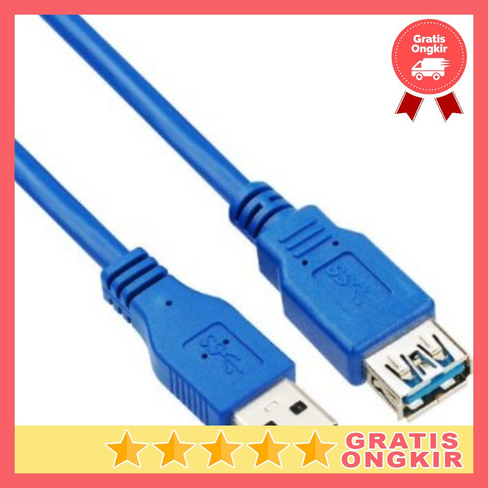 GS8 Kabel Ekstensi USB 3.0 Male ke Female 1.5M Robotsky A27 Biru