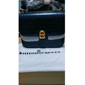 CROCO navy buttonscarves bag (SOLD)