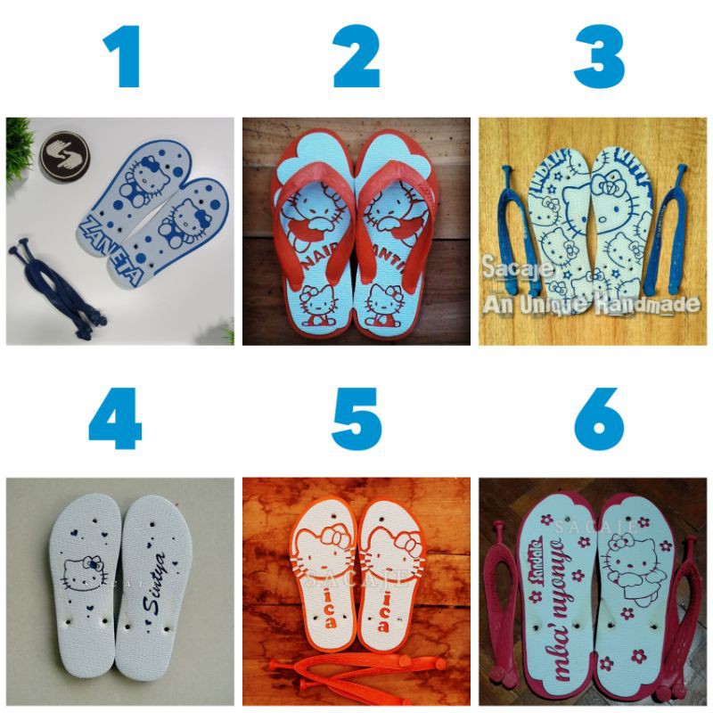 Sandal Ukir Swallow motif Hello Kitty sandal wanita sandal masjid sandal nama flip flops