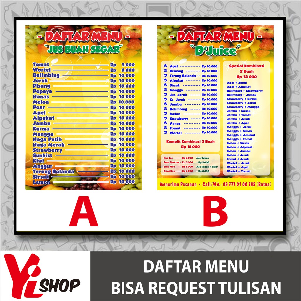 Daftar Menu Jus Buah Homecare24 3439