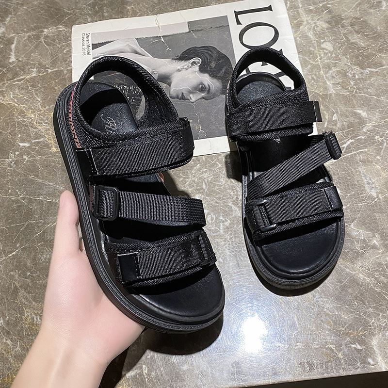 BJSX79 - BLACK/WHITE - Sandal Gunung Fashion Import Wanita SEPATU SANDAL WANITA SLIP ON FASHION IMPORT TERMURAH TERLARIS TERBARU BAGSTORE JAKARTA JSSX79