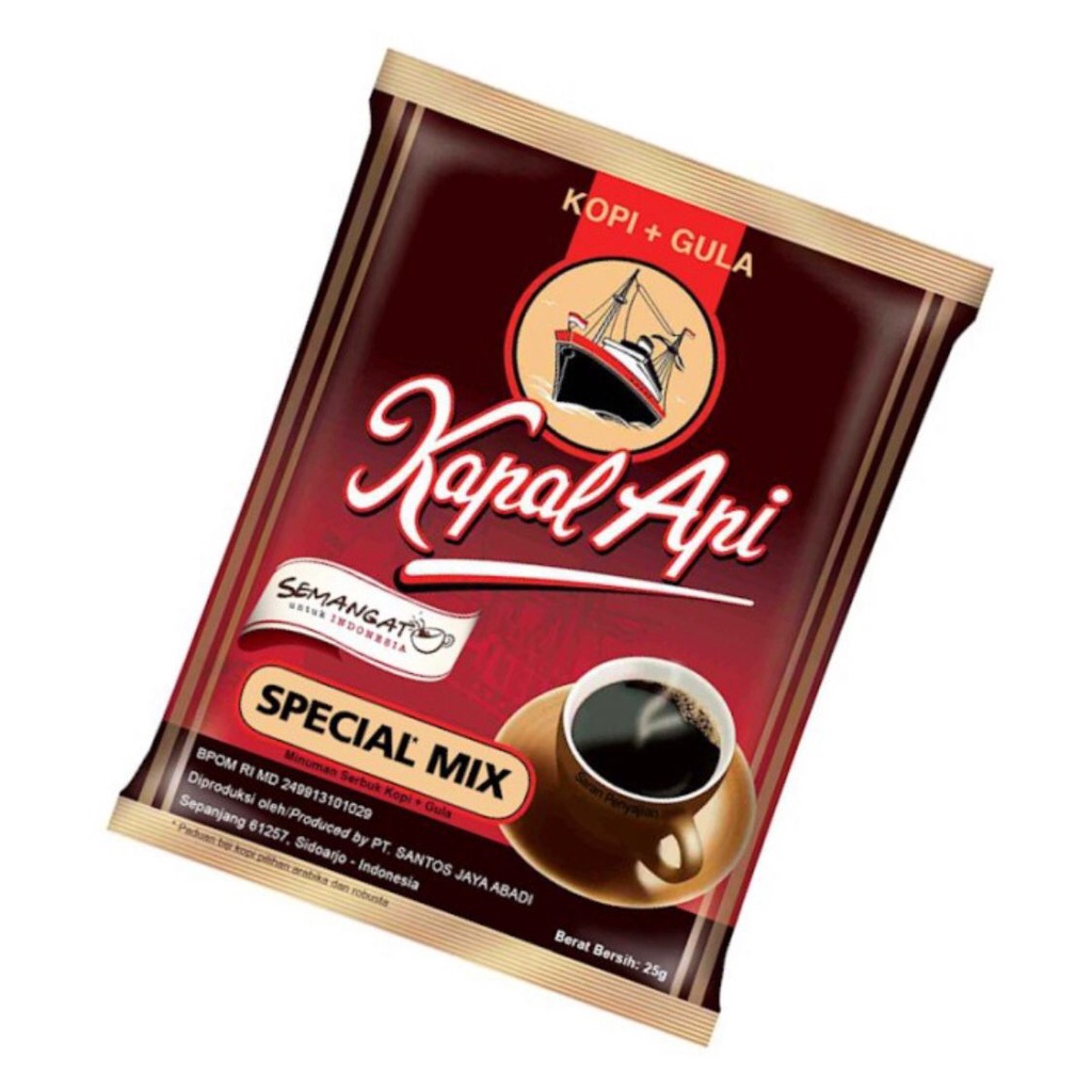 

Kopi KAPAL API Special Mix Renteng isi 10 Bungkus x 25 / 24gr Harga Promo Renceng / Kopi Hitam 10Sct 10 Sachet 25gr / Rencengan 10