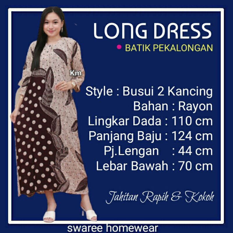Baju Batik Wanita Daster Murah Batik Pekalongan Daster Rayon Busui Baju Wanita Dewasa Lengan Panjang