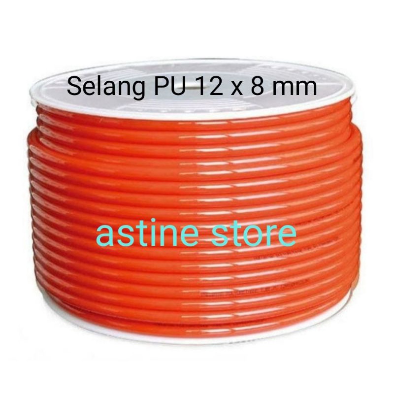 Selang poliurethane/polyurethane PU Pneumatic Hydraulic 12x8mm-selang angin kompresor