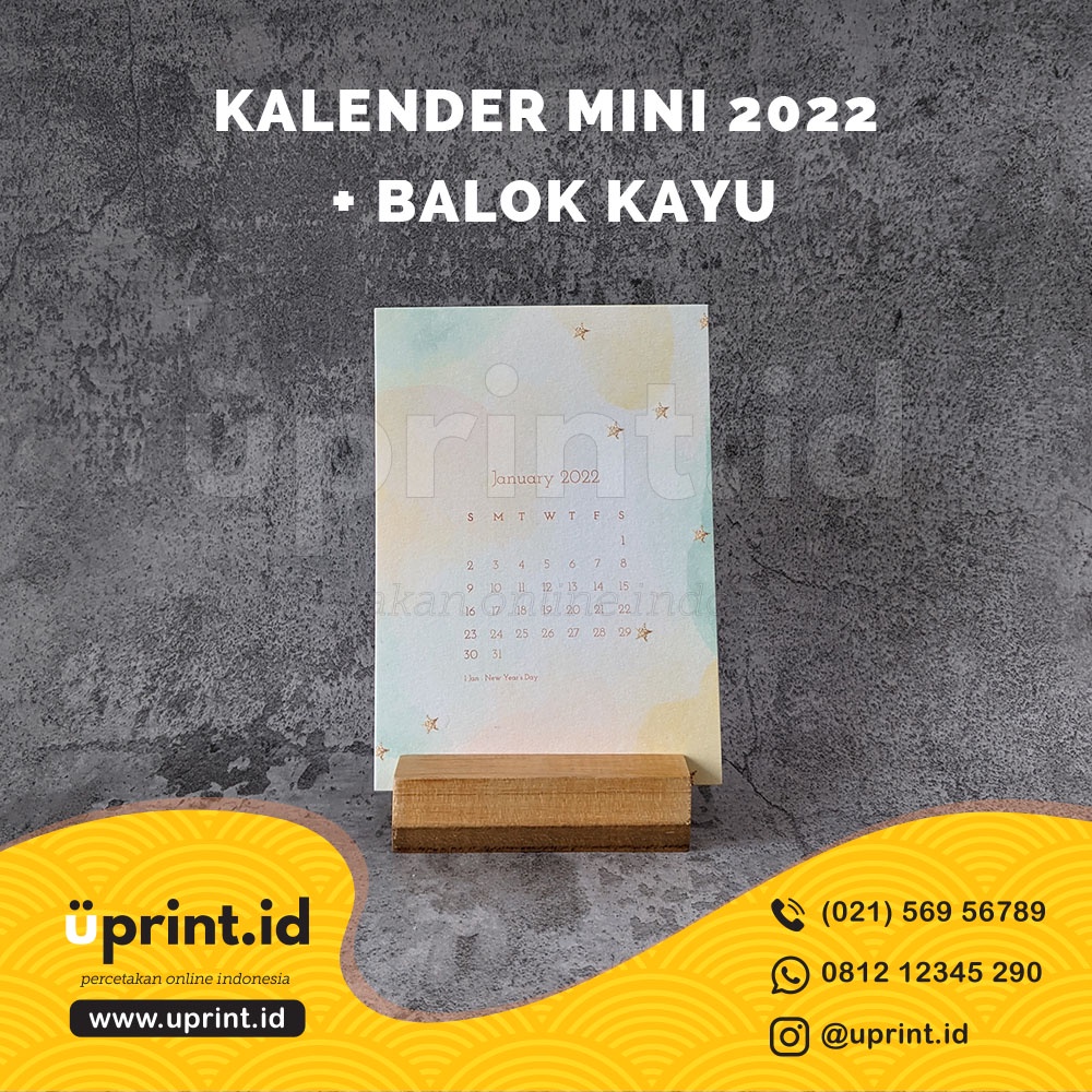 

KALENDER MINI 2022 + BALOK KAYU / KALENDER POSTCARD A6 / KPC-001