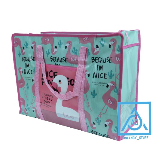 TAS KARUNG TALI LINGKAR UKURAN 38X50X25 CM KANTONG DEPAN MOTIF DAN WARNA RANDOM