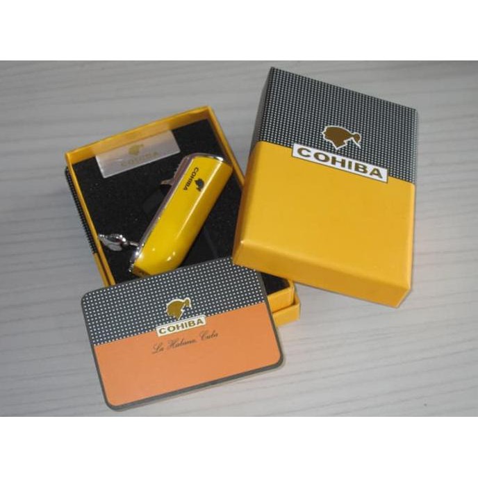 Cohiba Torch Lighter Triple Jet Flame with Cigar Punch, korek cerutu