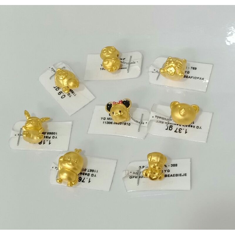 Charm Emas Asli 24K Hongkong untuk gelang tali
