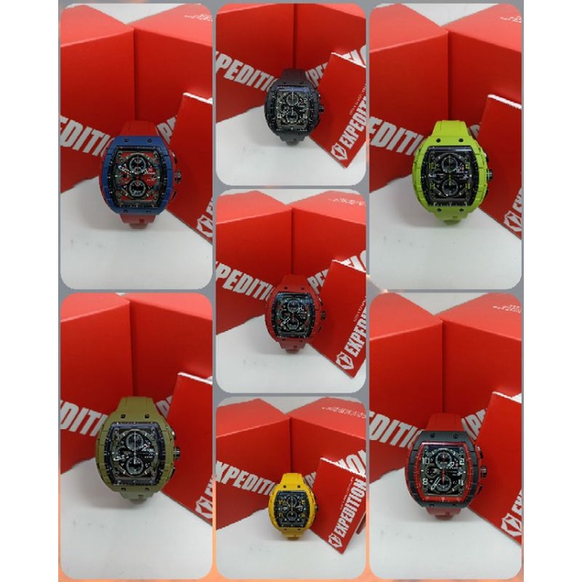 Jam Tangan Pria Expedition 6782 E6782 EXP 6782 Tali Karet / Rubber