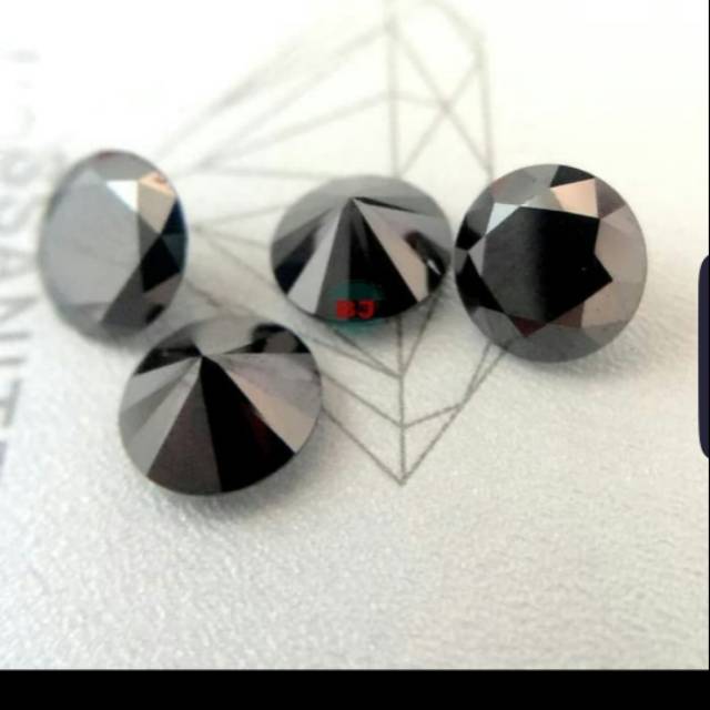 Batu Moissanite Black Diamond Batu Permata Hitam