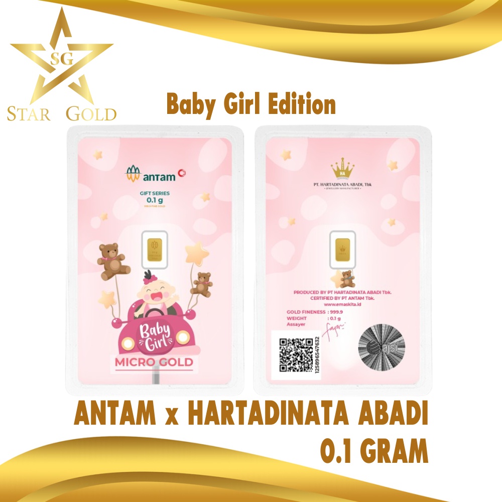 Star Gold Logam Mulia Micro Gold Antam Hartadinata 0.1 Gram Baby Girl Series 3