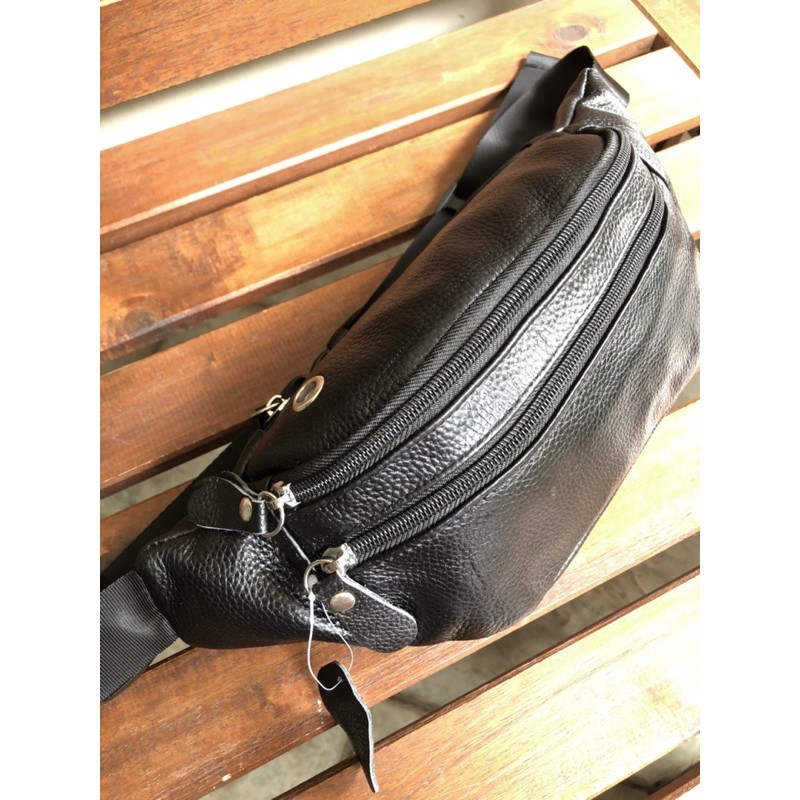 TAS KULIT ASLI TAS PRIA KULIT ASLI WAIST BAG KULIT TAS PINGGANG KULIT ASLI TAS SEPEDA KULIT