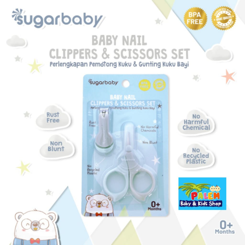 Sugar baby 2in1 Baby Nail Clippers&amp;Scissors Set (pemotong&amp;gunting kuku)