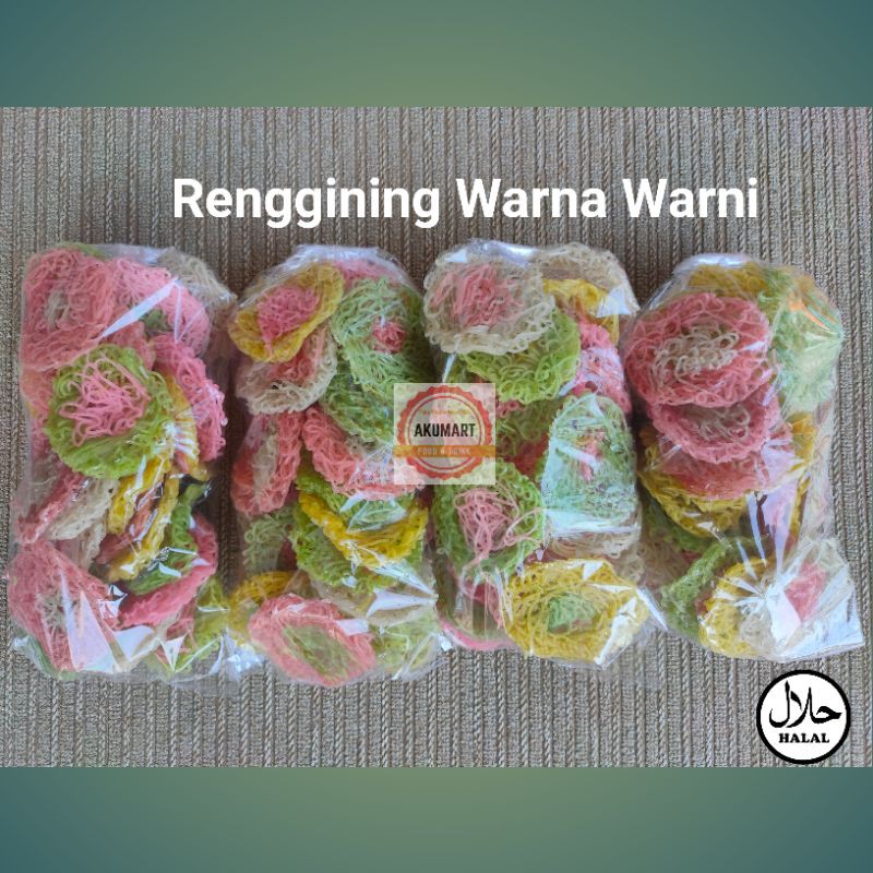 Renggining Mentah isi 25 pcs Kerupuk Renggining Renyah Warna Warni bukan Kerupuk Rengginang Mentah