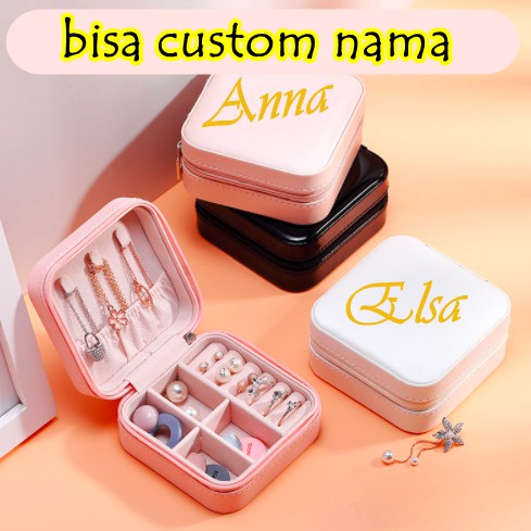 [ORGM] *CUSTOM NAMA* Tempat penyimpanan perhiasan kotak aksesoris elegan cantik kado ultah souvenir