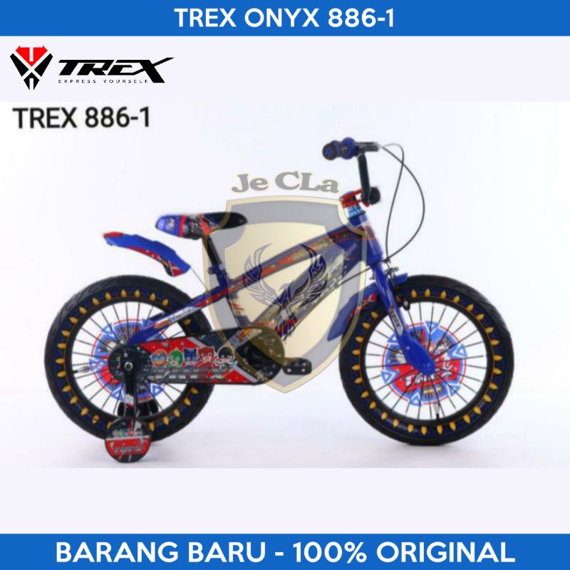 Sepeda Anak Laki Cowok BMX 16 Inch TREX Model Terbaru Ban Pompa Jumbo Usia 4-7 Tahun Murah