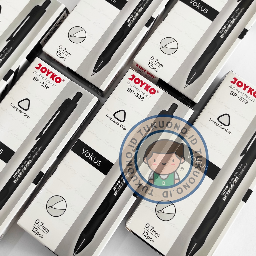 

(1PCS) Joyko VOKUS BP-338 0.7mm TRIANGULAR GRIP | Tinta Hitam | Ballpoint Pulpen Pen