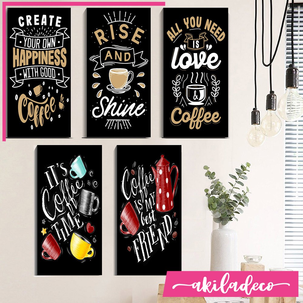 Pajangan Dinding Kayu Cafe Dekorasi Moderen Wall decor Poster Kayu Ruang Dapur Tema Kopi