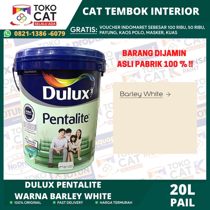 Jual Cat Tembok Interior Premium Dulux Pentalite Warna Barley White 20 L Shopee Indonesia 0893