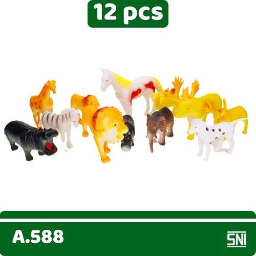 Sekawantoys Mainan Anak Wild Animal12 pcs Kantong / mainan anak hewan hewan [588A]