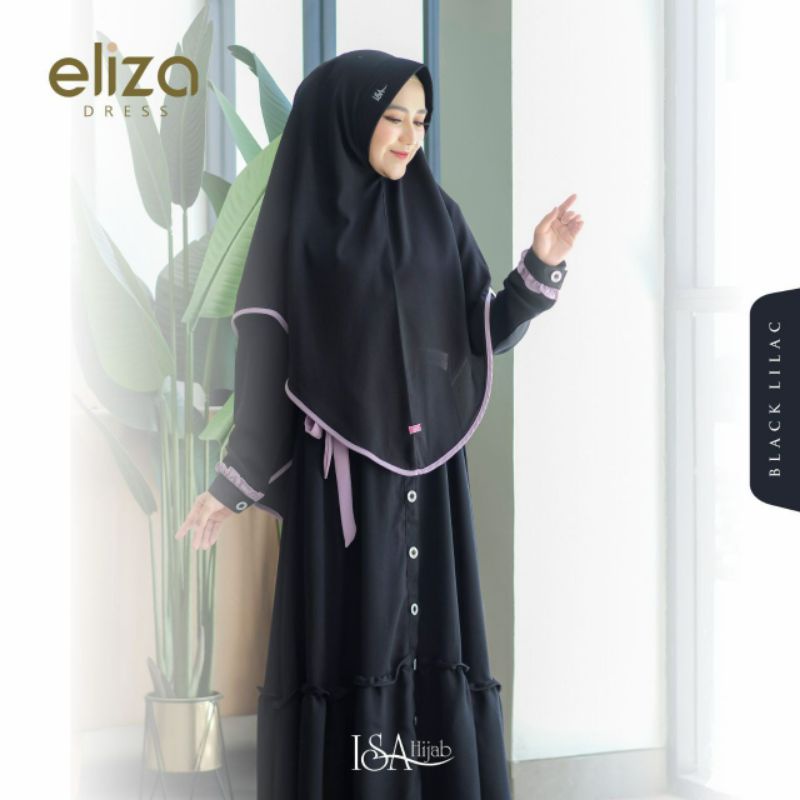 (READY BY CHAT)GAMIS ELIZA BY ISA HIJAB/GAMIS BRANDED PREMIUM MURAH/GAMIS LEBARAN MURAH/LILAC/BLACK