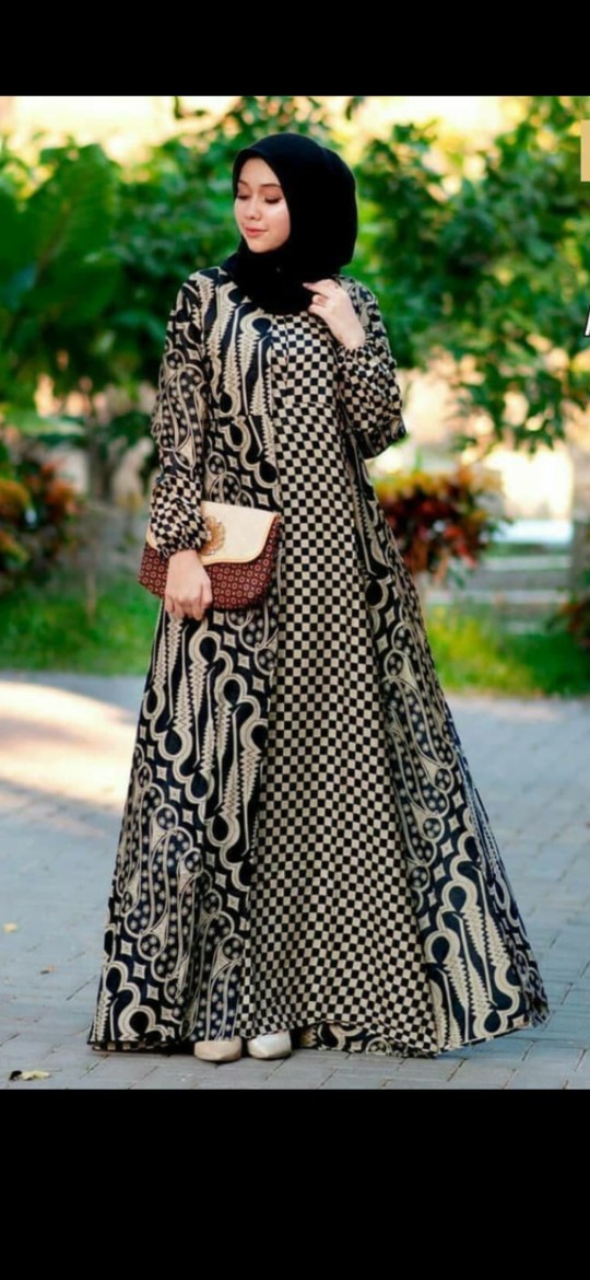 Gamis Batik Sriwedari Maxi Bumil/busui Katun Sogan Allsize & Jumbo