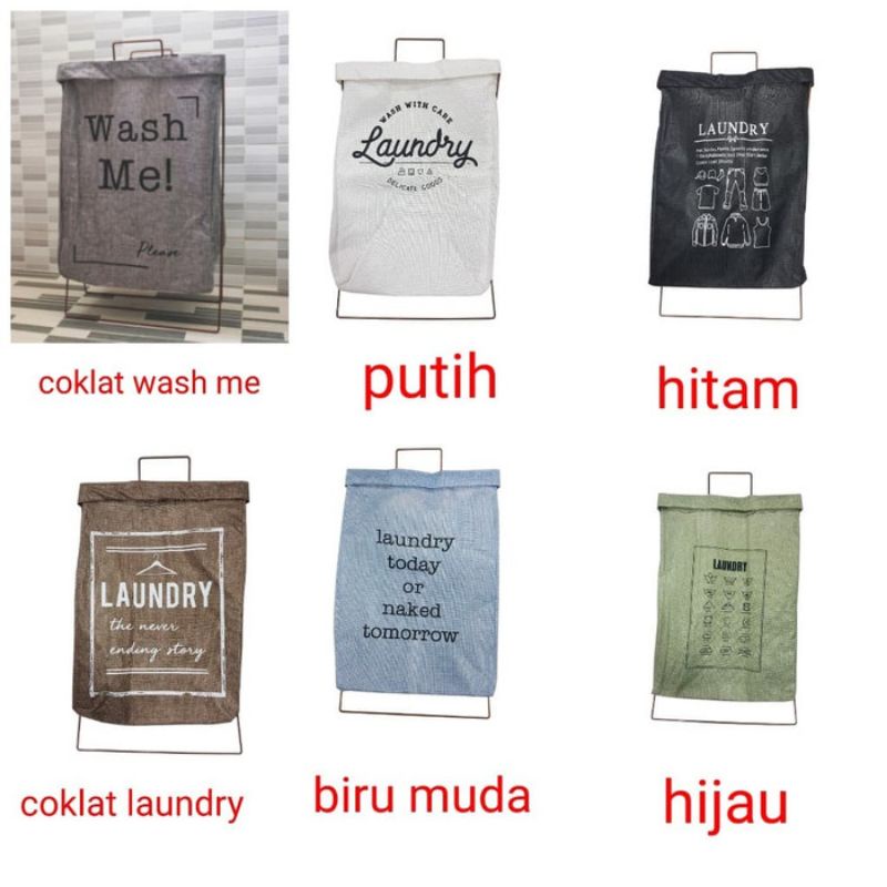Keranjang Tempat Pakaian Kotor Rangka Besi Laundry Bag A699