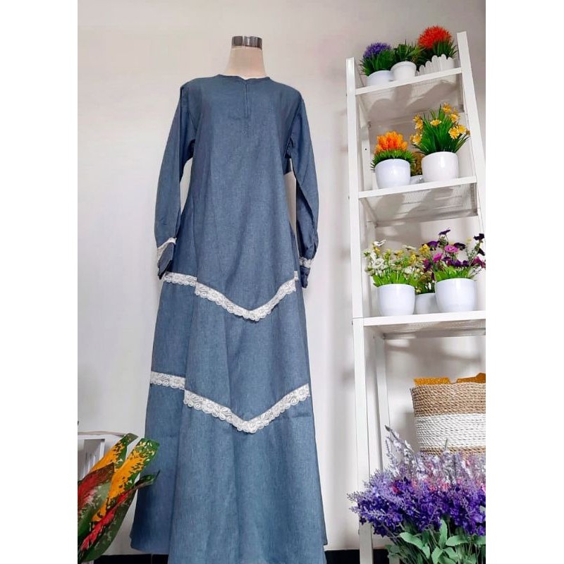 KAMILIA DRESS | GAMIS KATUN MADINAH RENDA | GAMIS BUSUI FRIENDLY