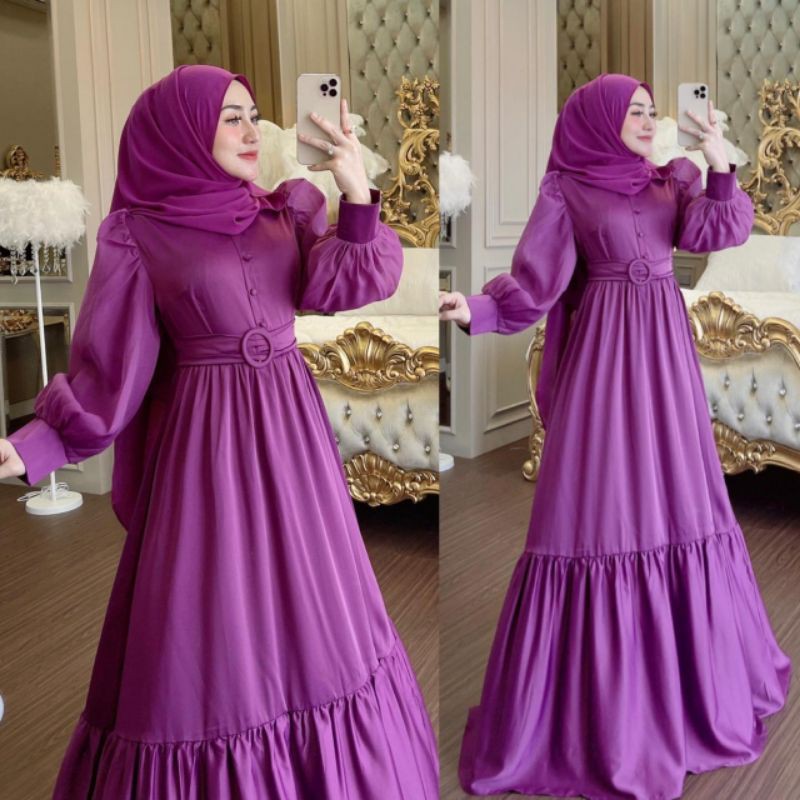 shellasaukia dress tangan balon