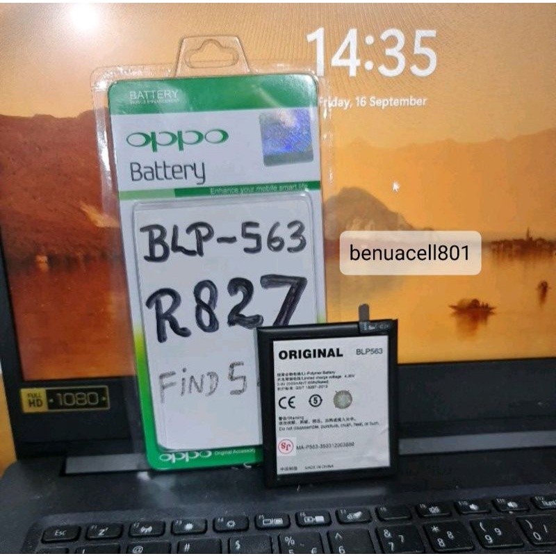 battery batrai baterai Tanam Oppo BLP-563 R827 Find 5 Mini