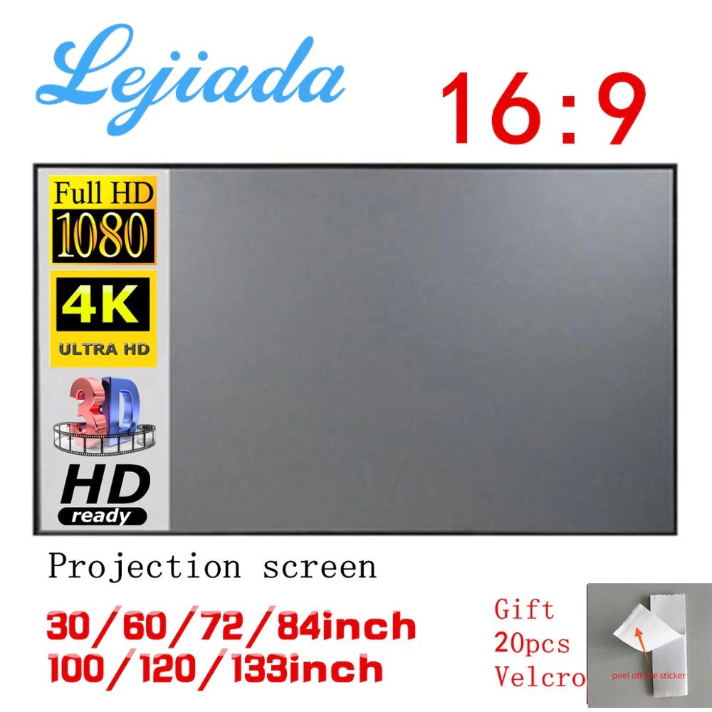 LEJIADA Kain Layar Proyektor Anti-light Ambient Screen Curtain 84 Inch L21 ABU