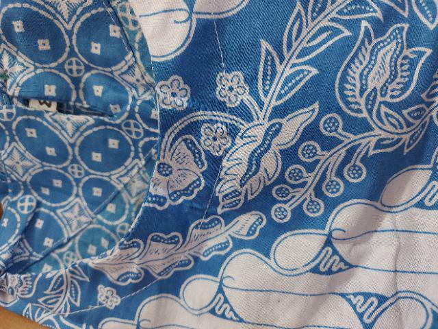 Blus Indigo Parang Coin Seling Ziggy Baju Batik Wanita Model Trendy Assymetris Fashion Monoblue