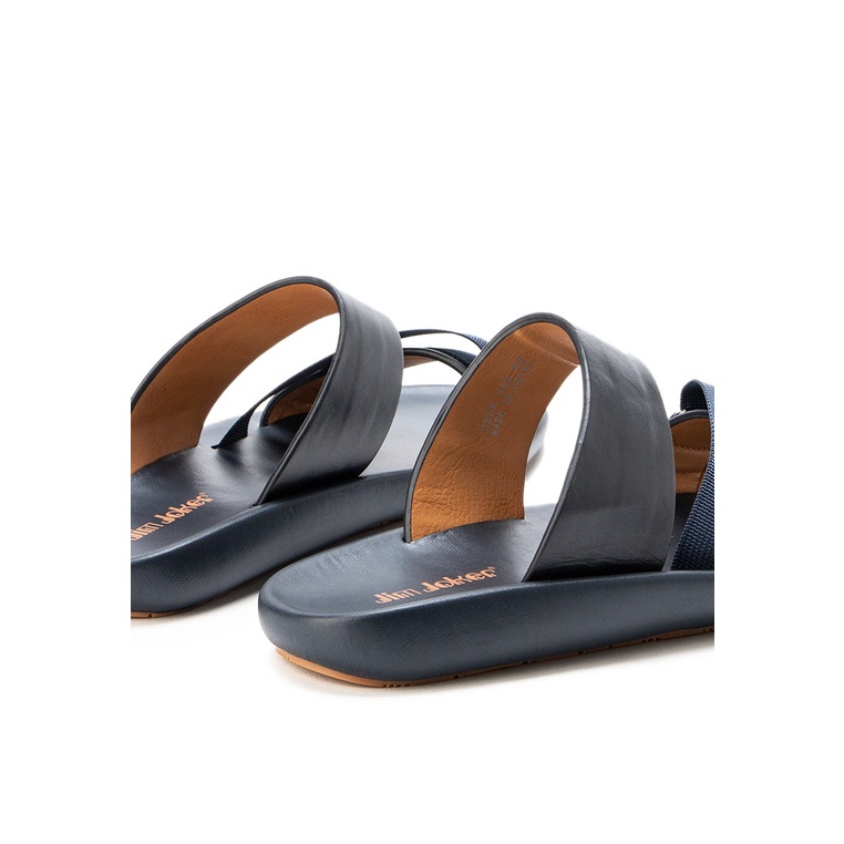 SANDAL CASUAL JIM JOKER PRIA ORIGINAL SLIDE KULIT BIRU NAVY JJ25