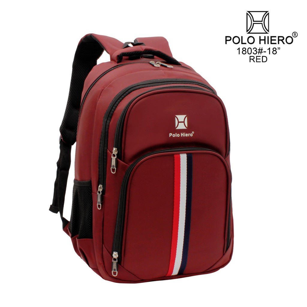 (RF) Tas Ransel Fashion Polo Hiero 1803 Tas Pria Laptop Ransel Import Sekolah (Free Rain Cover)