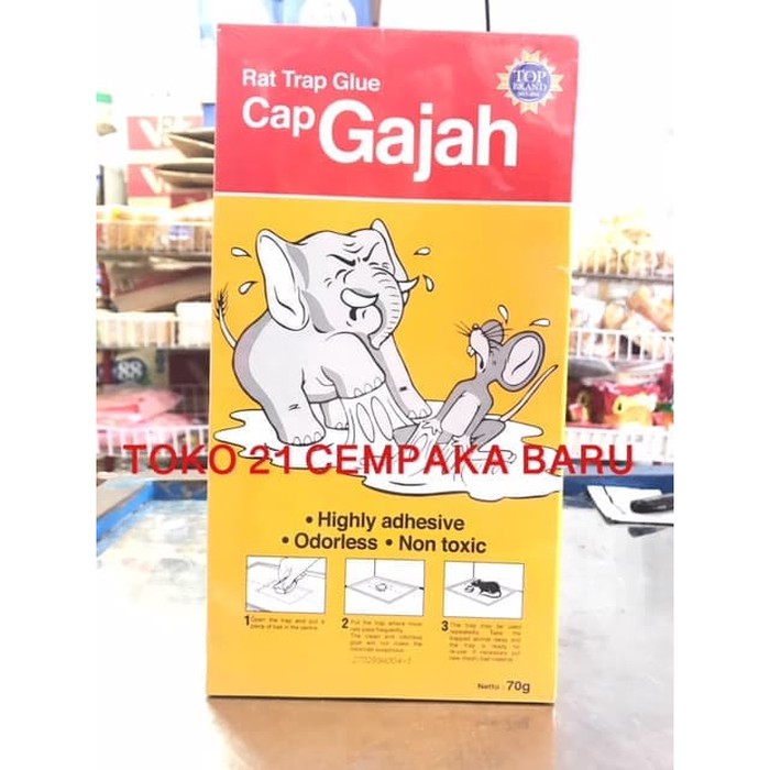 Lem Tikus Cap Gajah PAPAN 70 gram | Perangkap Penangkap ...