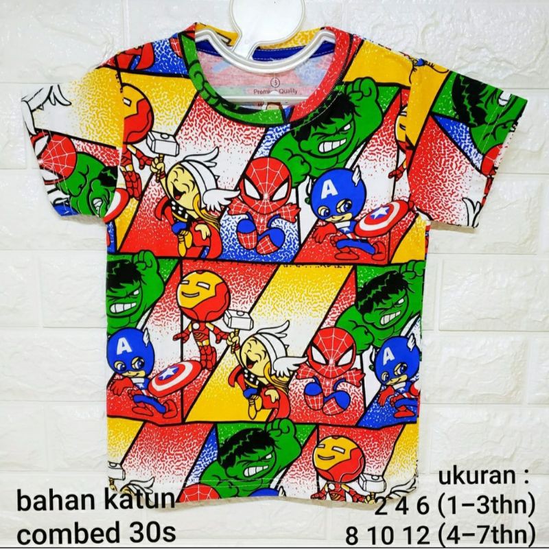 kaos anak full print marvel