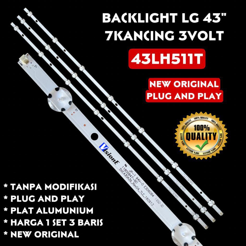 BACKLIGHT TV LED LG 43LH511T 43LJ510T 43LH570T 43LJ510 43LH511 43LH570 43LH511T-TE.ATIALJD LAMPU LED TV LG 43 INCH 7K 3V