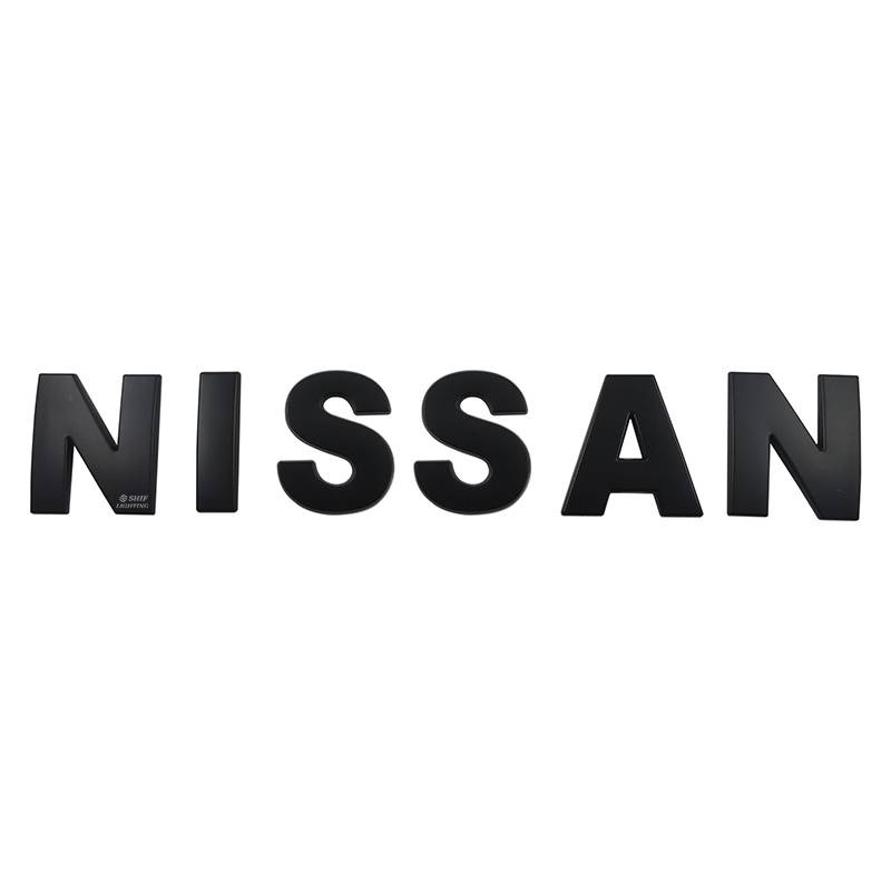 NISSAN Hood Emblem DIY Letter 45mm Chrome/Black Car Decals Stickers