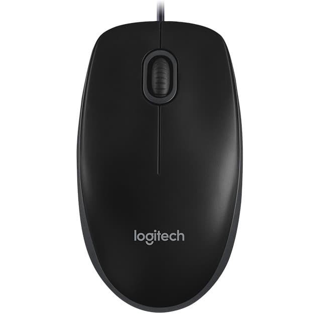 Mouse Logitech B100 Kabel USB - Hitam 100% Original Compact Windows, MAC, Linus &amp; Chrome OS