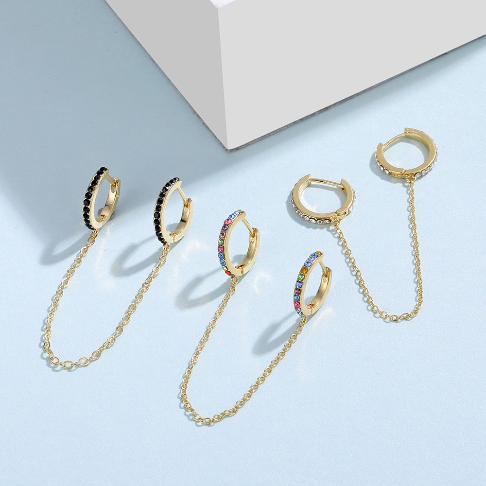 Anting Bulat Kecil Warna Rose Gold Gaya punk Vintage Untuk Wanita