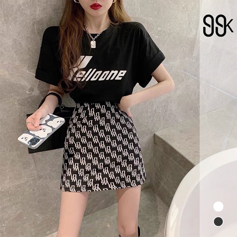 [CLEARANCE] Korean Mini Skirt A-line Slimming High Waist Rok Pendek Bermotif 2146 A (S-XL)