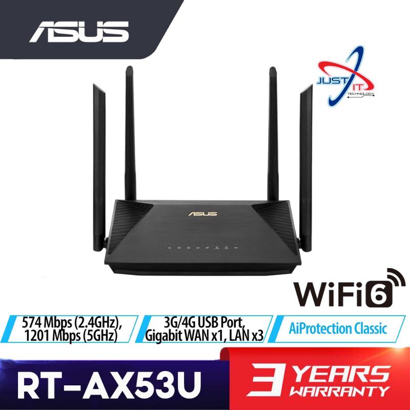 ASUS RT-AX53U Dual-Band AiMesh Gigabit Router Smart Wifi6