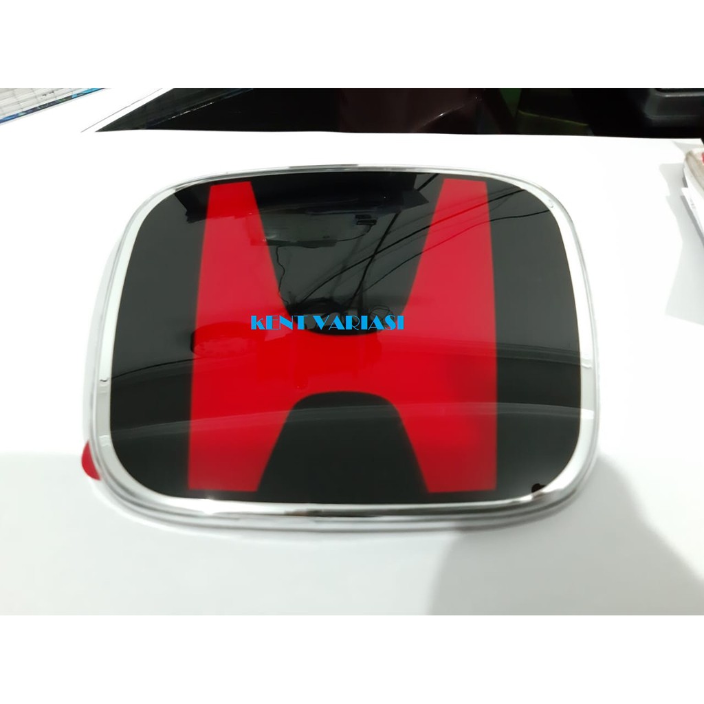 Emblem Logo Honda hitam kombinasi Merah Depan atau Belakang Mobil