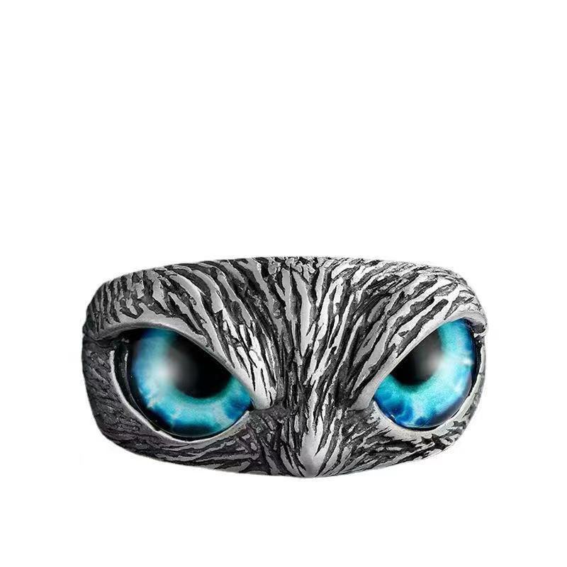 Cincin Desain Burung Hantu Gaya Retro Untuk Pria Dan Wanita