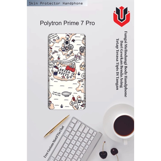 Isi 2pcs Garskin Hp Polytron Prime 7 Pro Motif FF - Free Custom Motif via Chat