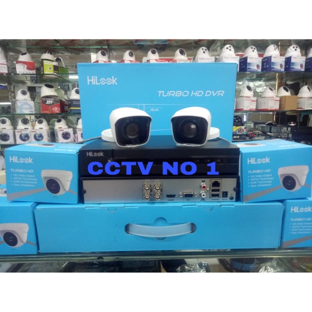 2 KAMERA OUTDOOR  - PAKET CCTV HILOOK 4CH 2MP 1080P